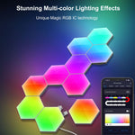 RGBIC Smart Gaming Light Panels | App-Controlled | WiFi & Bluetooth | 3, 6 or 10 Panel Sets