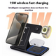 15W 3-in-1 LED Foldable Wireless Charger Stand | iPhone, iWatch & AirPods | Fast Charging
