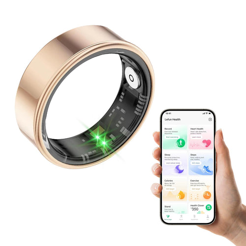 MERNEUO Smart Health Ring | Heart Rate, Blood Oxygen & Sleep Monitor | IP68 Waterproof | Titanium