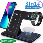 15W 3-in-1 LED Foldable Wireless Charger Stand | iPhone, iWatch & AirPods | Fast Charging