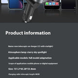 Car Mobile Phone Charger Four-in-one Multi-function Double Telescopic Strip Line