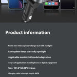 Car Mobile Phone Charger Four-in-one Multi-function Double Telescopic Strip Line