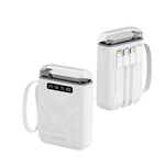 10000mAh Power Bank with Built-In Cables | 22.5W Fast Charge | 5 Outputs | Compact Travel Charger