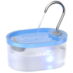 Cat Water Fountain 100oz/3L Cat Fountain Super Silent Pet Water Fountain for Cats Indoor LED Water Level Alarm Light Faucet Cat Fountain with Quiet Pump for Cats Dogs BPA-Free Easy Clean-Blue