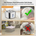 2.2L Stainless Steel Pet Water Fountain | Continuous Flow | Cats & Dogs | Multi-Plug Options
