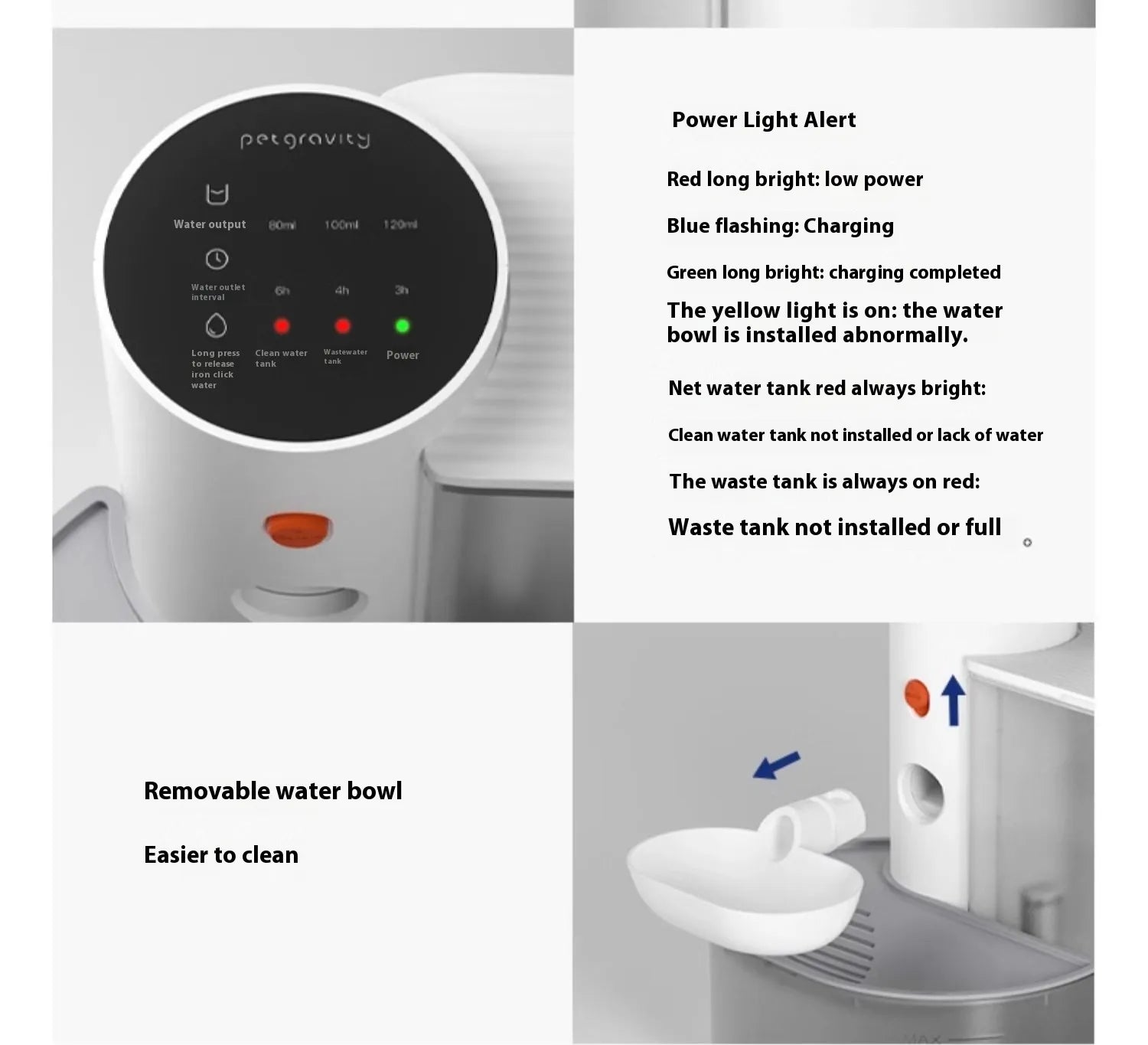 Cordless Pet Water Fountain | Rechargeable | Smart Low-Water Alerts | Quiet & Easy to Clean