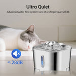 2.2L Stainless Steel Pet Water Fountain | Continuous Flow | Cats & Dogs | Multi-Plug Options