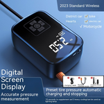 Portable Car Air Inflator | 100W Wireless | Digital Pressure Gauge | USB-C Charging | Tires, Bikes & More