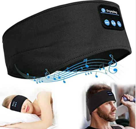 Wireless Bluetooth 5.0 Sports Headband | 10-Hour Battery | Built-In Speaker | Workout & Sleep