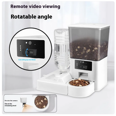 Smart Dual-Bowl Pet Feeder | WiFi Video Monitoring | Timed Portions | 5L Capacity | Cats & Dogs