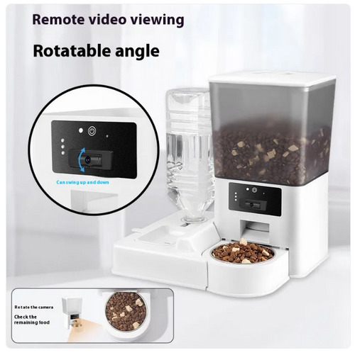 Smart Dual-Bowl Pet Feeder | WiFi Video Monitoring | Timed Portions | 5L Capacity | Cats & Dogs