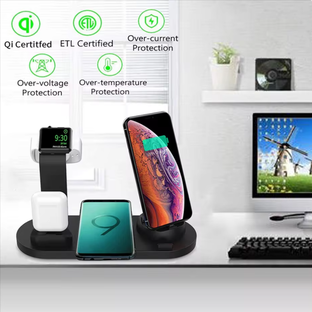 30W 7-in-1 Wireless Charging Station | Fast Qi Charger for iPhone, Apple Watch & AirPods